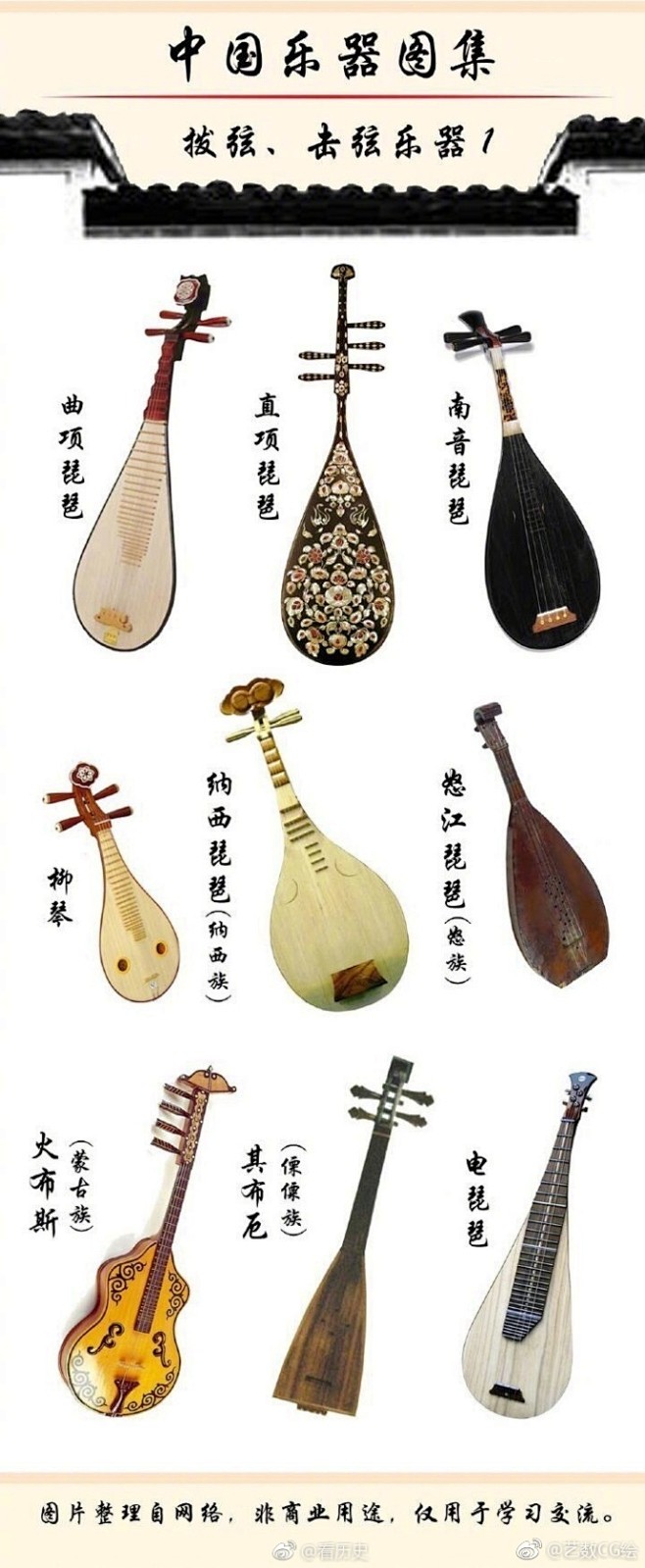 中国乐器图鉴&hellip;中国风人物武器道具参考。
